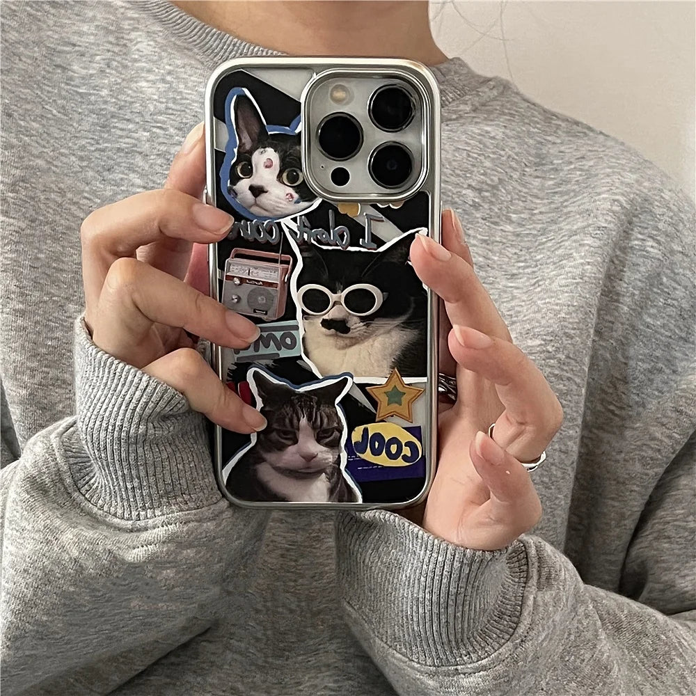 Cartoon Sunglasses Cat Phone Case