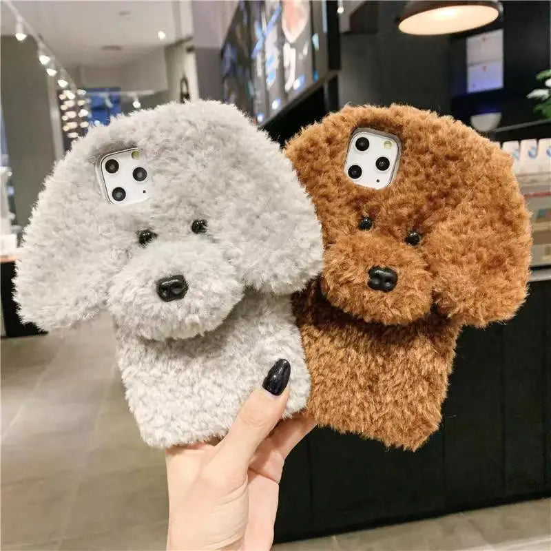 3D Fluffy Teddy Dog Phone Case