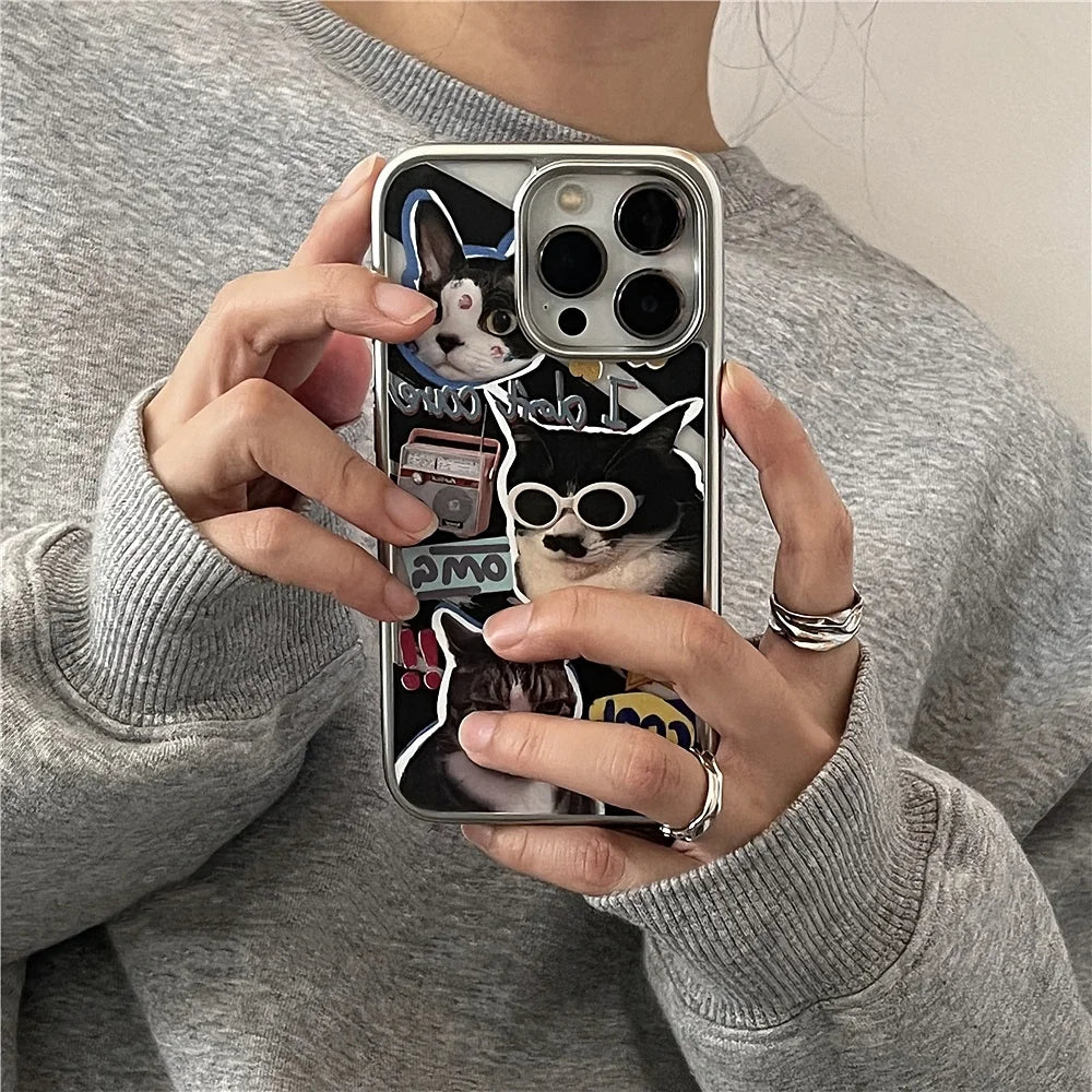 Cartoon Sunglasses Cat Phone Case