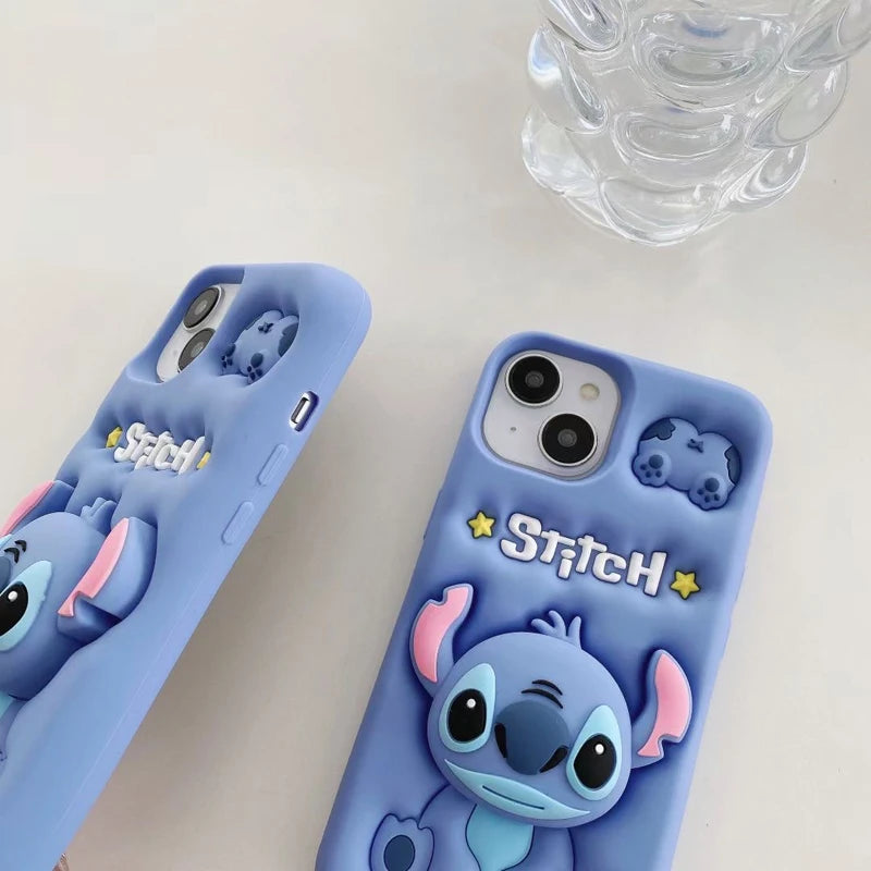Cute Stitch Head Grip Phone Case