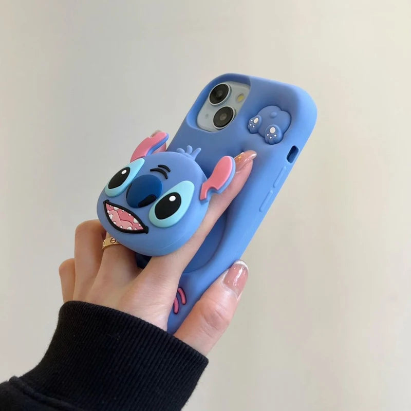 Cute Stitch Head Grip Phone Case