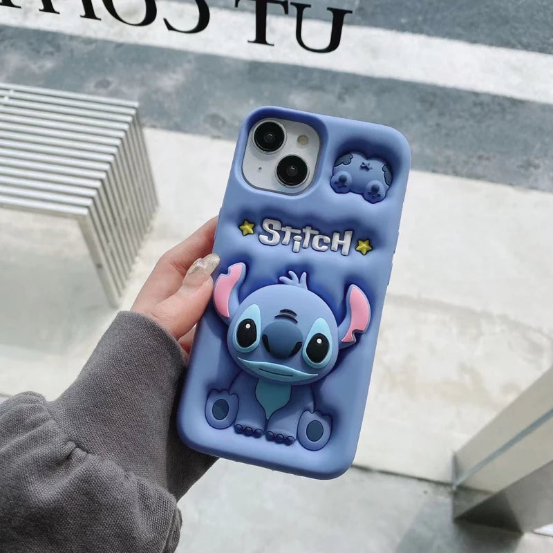 Cute Stitch Head Grip Phone Case