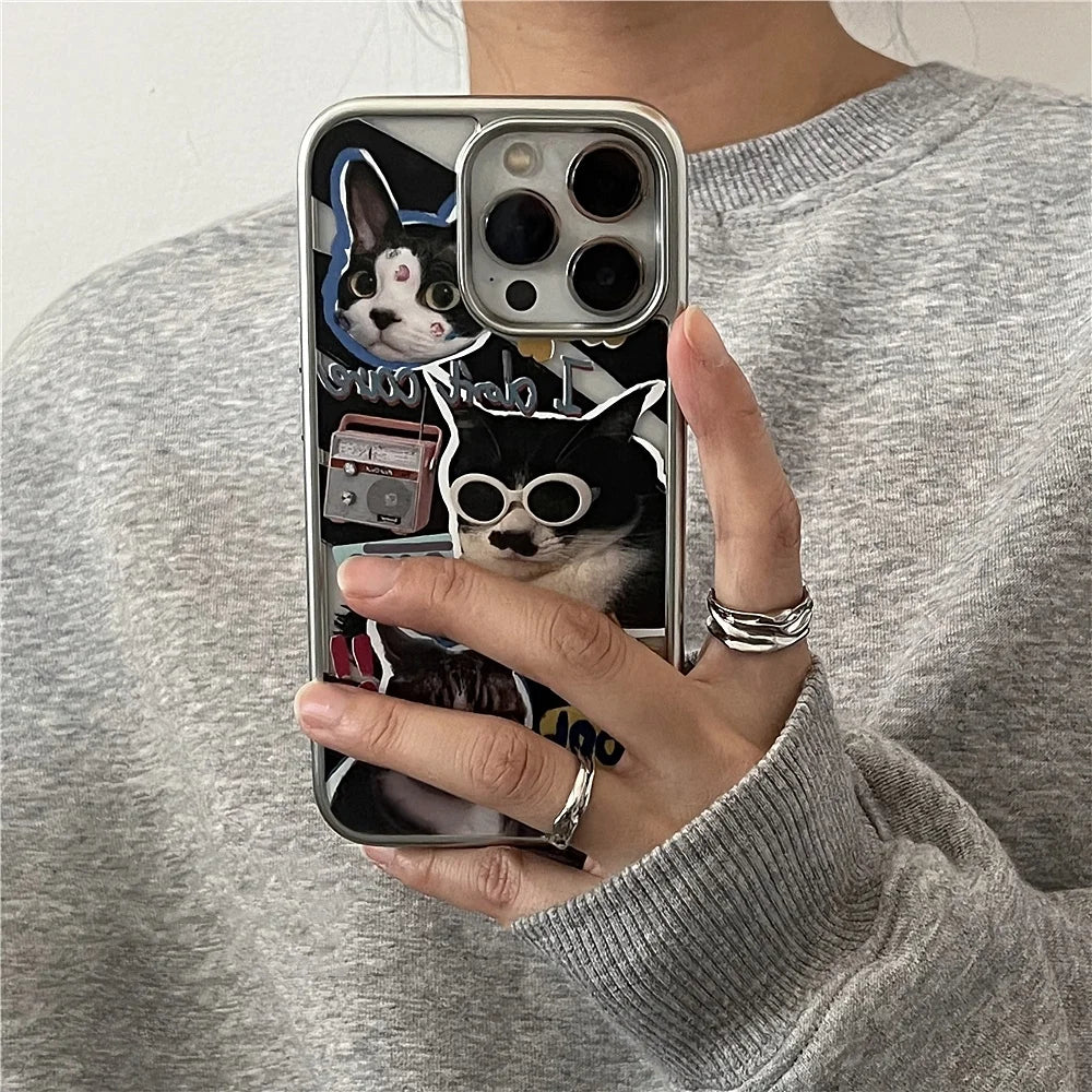 Cartoon Sunglasses Cat Phone Case