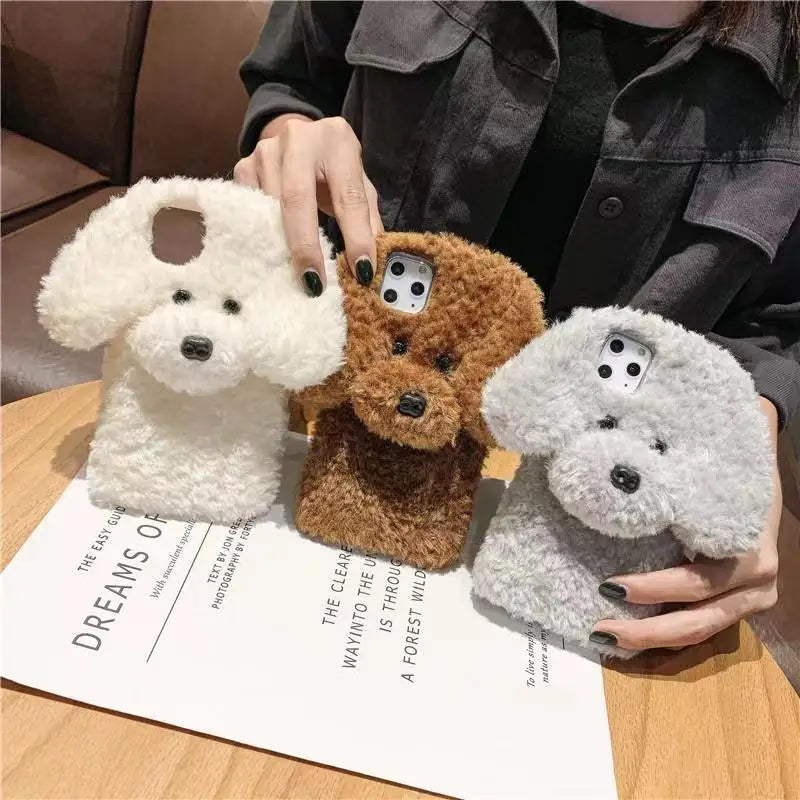 3D Fluffy Teddy Dog Phone Case