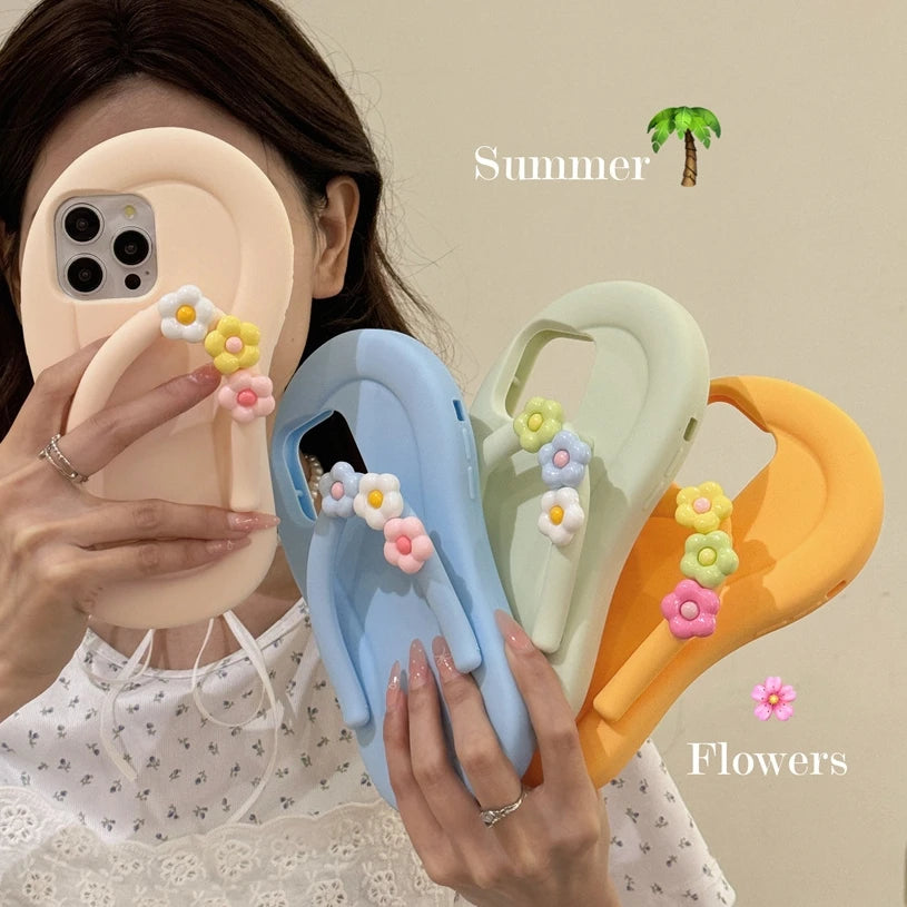 Cartoon Flower Slipper Phone Case